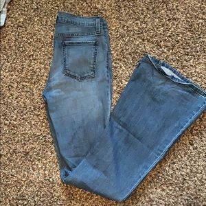 O2 denim brand. Flare leg